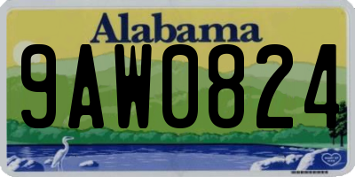 AL license plate 9AW0824