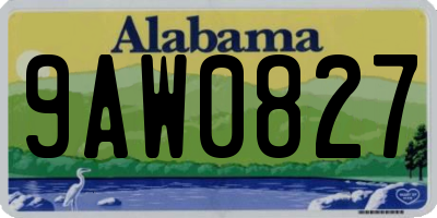AL license plate 9AW0827