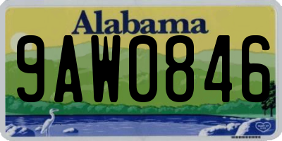 AL license plate 9AW0846