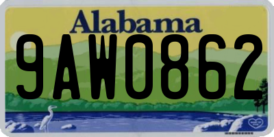 AL license plate 9AW0862