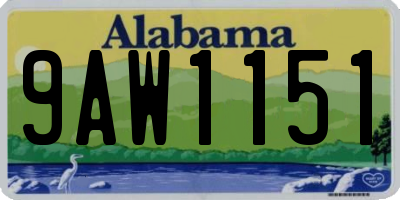 AL license plate 9AW1151