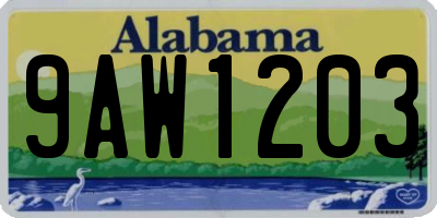 AL license plate 9AW1203