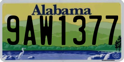 AL license plate 9AW1377