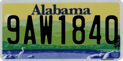 AL license plate 9AW1840