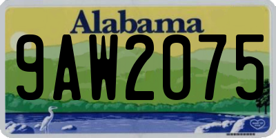 AL license plate 9AW2075