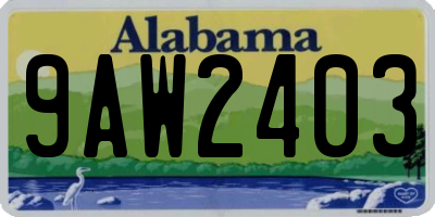 AL license plate 9AW2403
