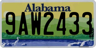 AL license plate 9AW2433
