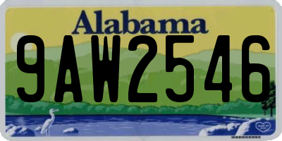 AL license plate 9AW2546