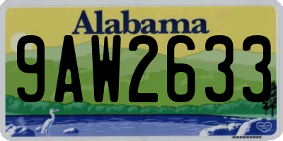 AL license plate 9AW2633