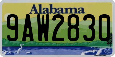AL license plate 9AW2830