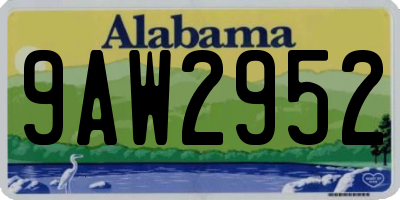AL license plate 9AW2952