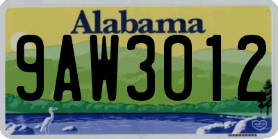 AL license plate 9AW3012