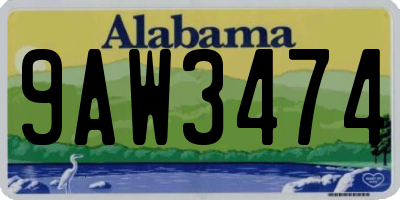 AL license plate 9AW3474