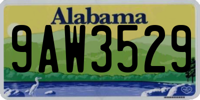 AL license plate 9AW3529