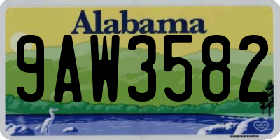 AL license plate 9AW3582