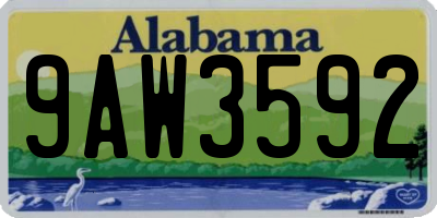 AL license plate 9AW3592