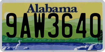 AL license plate 9AW3640