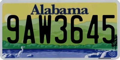 AL license plate 9AW3645
