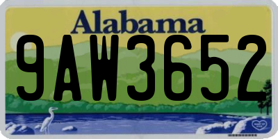 AL license plate 9AW3652