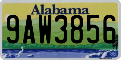AL license plate 9AW3856