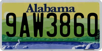 AL license plate 9AW3860