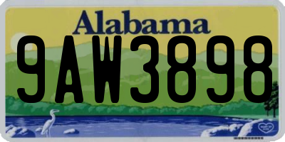 AL license plate 9AW3898