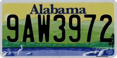 AL license plate 9AW3972