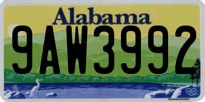 AL license plate 9AW3992