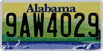 AL license plate 9AW4029