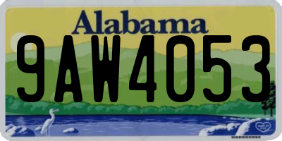 AL license plate 9AW4053
