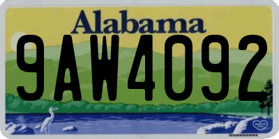 AL license plate 9AW4092