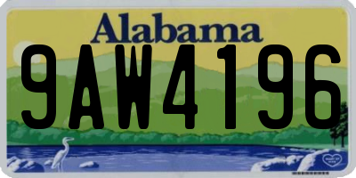 AL license plate 9AW4196