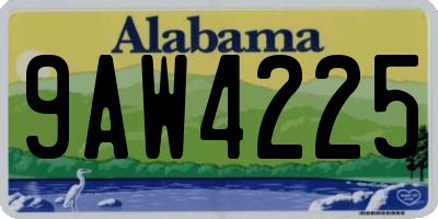 AL license plate 9AW4225