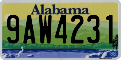 AL license plate 9AW4231
