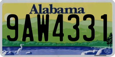 AL license plate 9AW4331