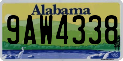 AL license plate 9AW4338