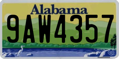 AL license plate 9AW4357