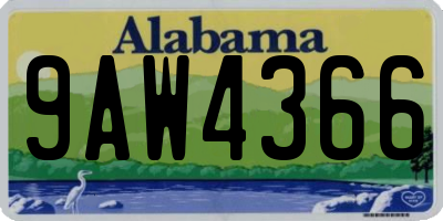AL license plate 9AW4366