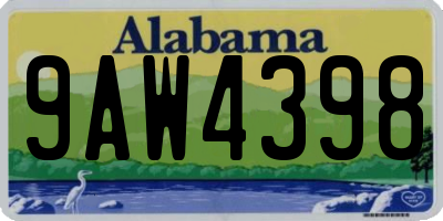 AL license plate 9AW4398