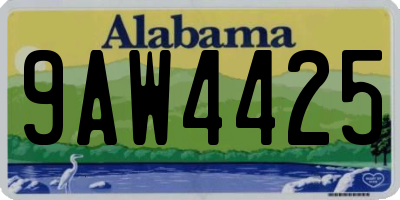 AL license plate 9AW4425