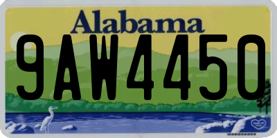 AL license plate 9AW4450
