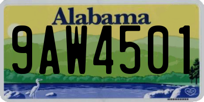 AL license plate 9AW4501