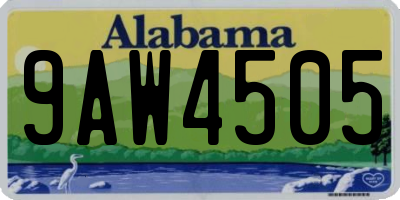 AL license plate 9AW4505