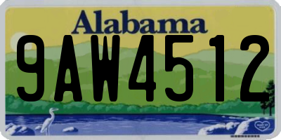 AL license plate 9AW4512