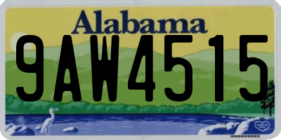 AL license plate 9AW4515