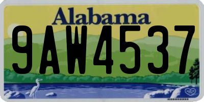 AL license plate 9AW4537