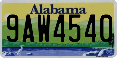 AL license plate 9AW4540