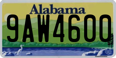 AL license plate 9AW4600
