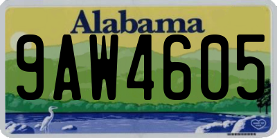 AL license plate 9AW4605