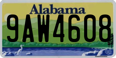 AL license plate 9AW4608